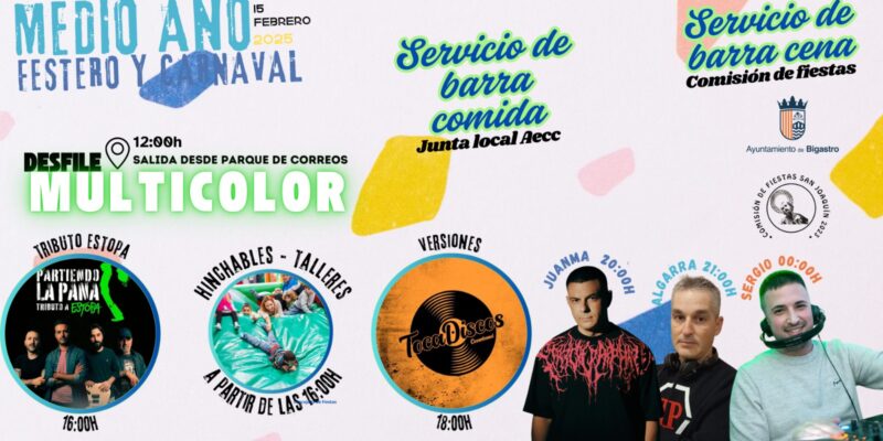 Bigastro celebra su Medio Año Festero este sábado 15 de febrero