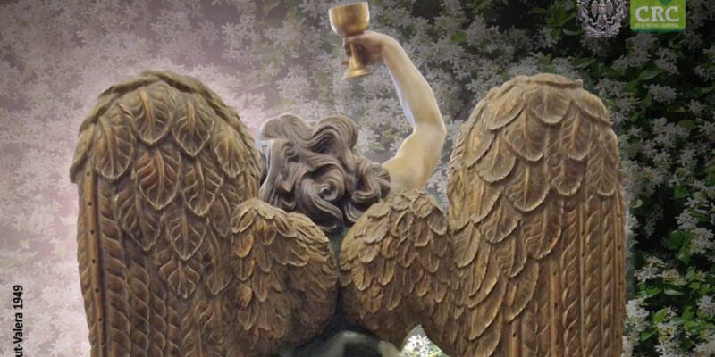 El cartel anunciador de la procesión de Lunes Santo 2025 de El Prendimiento es una fotografía de Juan Miguel Pérez que muestra la espalda del Ángel que aparece en el paso de La Oración en el Huerto. El acto de presentación fue glosado por Juan Martínez Tomé, director de la EPSO