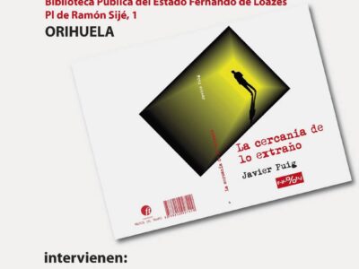 Orihuela acoge la presentación del nuevo libro de Javier Puig el 31 de marzo