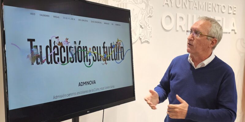 El proceso de admisión de alumnado en Orihuela se inicia el 5 de mayo