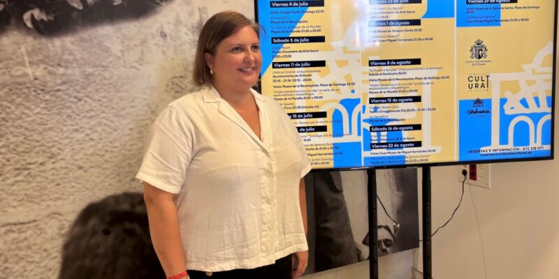 La Concejalía de Cultura de Orihuela y Orihuela Cultural han presentado una programación especial para los meses de verano, con actividades en los museos de la ciudad, orientadas a difundir el patrimonio histórico-artístico en horario nocturno