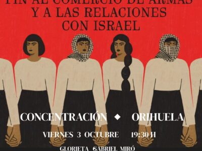 La Coordinadora Ciudadana Miguel Hernández, junto con la Red Solidaria Contra la Ocupación de Palestina, ha convocado una concentración que tendrá lugar el próximo viernes, 3 de octubre, a las 19:30 horas en la Glorieta "Gabriel Miró" de Orihuela.
