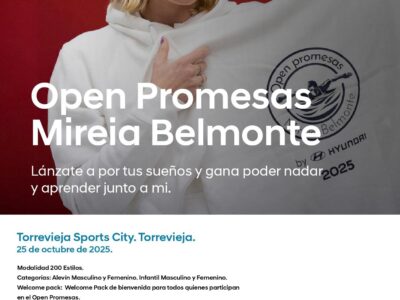 La piscina del Palacio de Deportes de Torrevieja será la sede del Open Promesas Mireia Belmonte