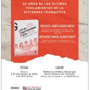 Orihuela presentará un libro sobre los últimos fusilamientos franquistas