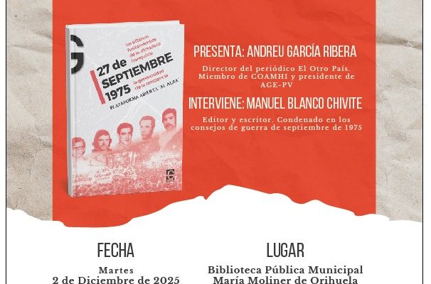 Orihuela presentará un libro sobre los últimos fusilamientos franquistas