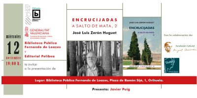 José Luis Zerón presenta en Orihuela la segunda parte de su libro de diarios