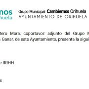 Cambiemos Orihuela pregunta sobre sueldos de gerentes municipales