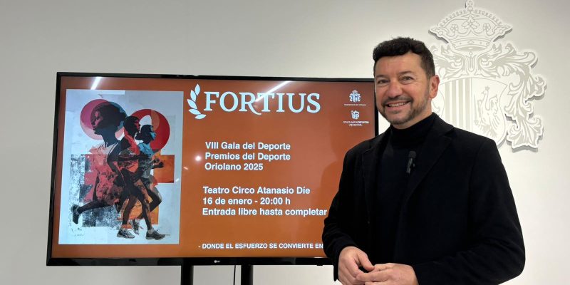Orihuela reconocerá sus referentes deportivos en la VIII Gala del Deporte ‘Fortius 2025’ que se celebrará el 16 de enero en el Teatro Circo, donde se entregarán los Premios Fortius a los deportistas, técnicos, clubes y entidades destacadas en el ámbito deportivo durante 2025