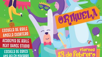 Orihuela volverá a llenar sus calles de música, color y animación con motivo del desfile de Carnaval 2026, que se celebrará el próximo viernes 13 de febrero por el centro de la ciudad a partir de las 18:30 horas