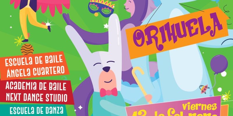 Orihuela volverá a llenar sus calles de música, color y animación con motivo del desfile de Carnaval 2026, que se celebrará el próximo viernes 13 de febrero por el centro de la ciudad a partir de las 18:30 horas