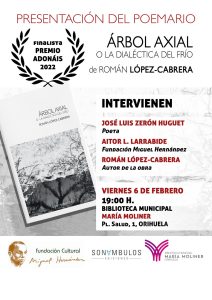 Román López-Cabrera presentará su poemario en Orihuela el 6 de febrero