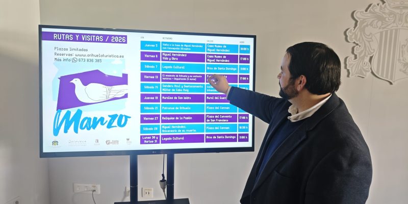 Orihuela presenta su programa 'Rutas y Visitas Marzo 2026'